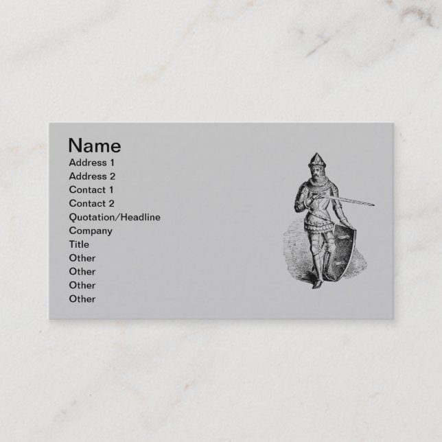 Tarjeta De Visita Knight Business Card (Anverso)