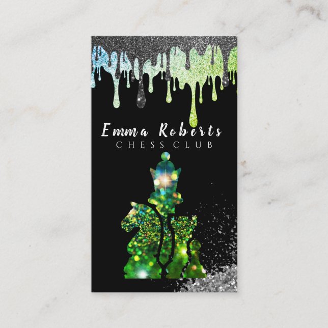 Tarjeta De Visita Knight Chess Piece - Faux Relieve metalizado plate (Anverso)