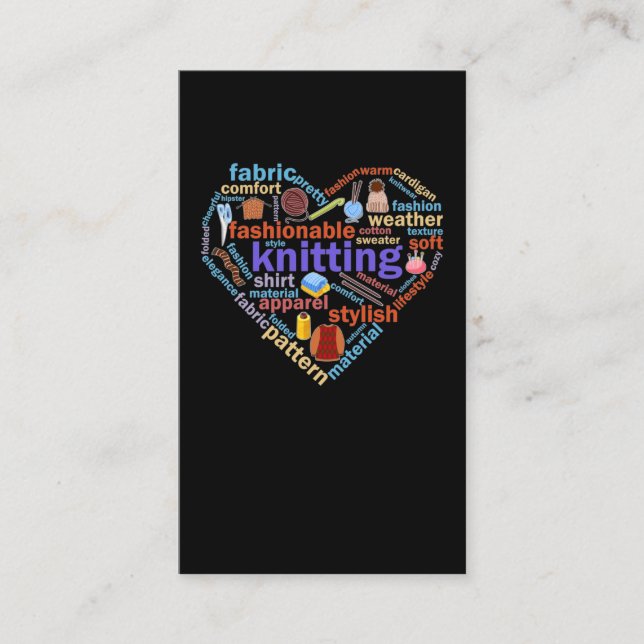 Tarjeta De Visita Knitt Heart Yarn Lover (Anverso)