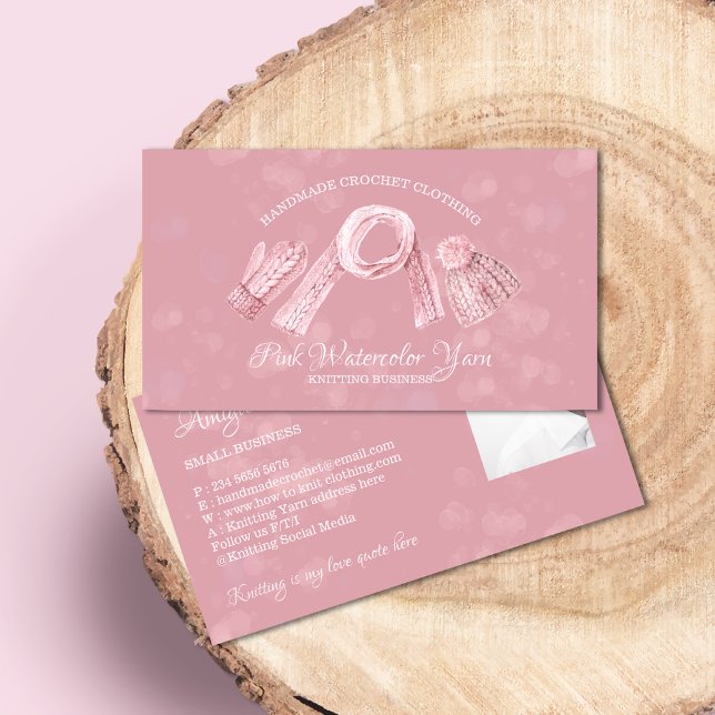 Tarjeta De Visita Knitt Sew Crochet Winter Snow Bokeh (Subido por el creador)