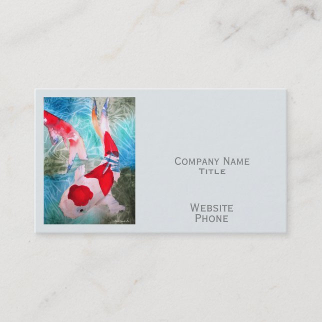 Tarjeta De Visita Kohaku Koi 2 pescado japonés elegante oriental (Anverso)