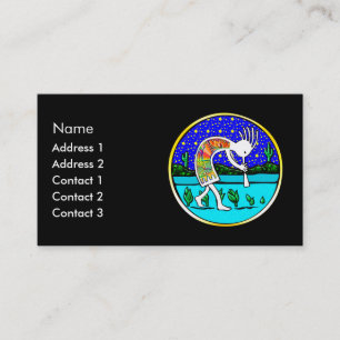 Tarjeta De Visita Kokopelli debajo de las estrellas