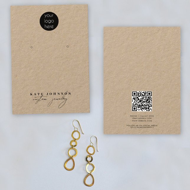 Tarjeta De Visita Kraft (Jewelry Holder Earring Display Business Logo Kraft Business Card)