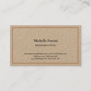 Tarjeta De Visita Kraft Elegant Plain Premium Simple Minimalista