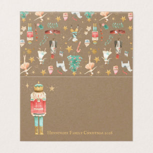 Tarjeta De Visita Kraft Everything Nutcracker Navidades Place Card