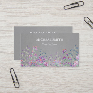 Tarjeta De Visita Kraft floral Boho moderno