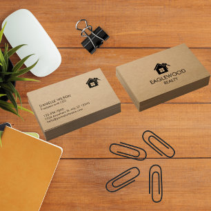 Tarjeta De Visita Kraft inmobiliario minimalista