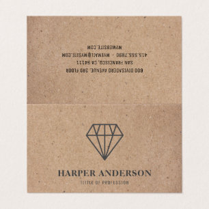 Tarjeta De Visita Kraft Modern Black Diamond Logo Jewelry Business