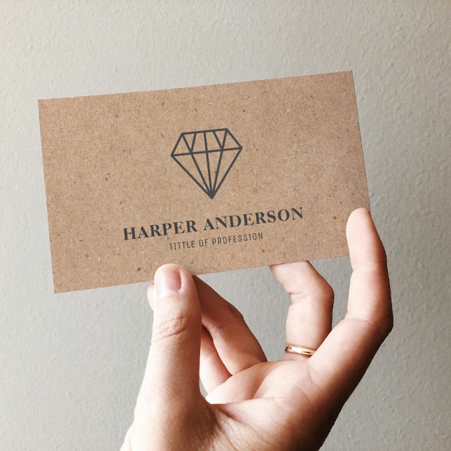 Tarjeta De Visita Kraft Modern Black Diamond Professional (Subido por el creador)