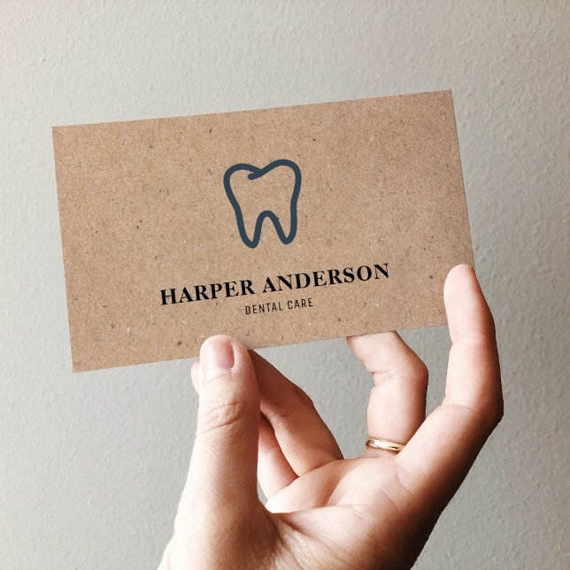 Tarjeta De Visita Kraft Modern Black Professional Dental Care (Subido por el creador)