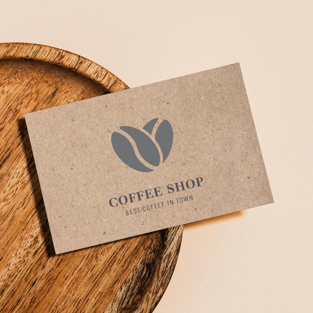 Tarjeta De Visita Kraft Modern Coffee Shop Black Professional (Subido por el creador)