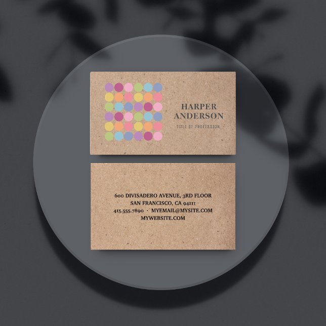 Tarjeta De Visita Kraft Modern Colorful Macarons Bakery Professiona (Subido por el creador)