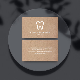 Tarjeta De Visita Kraft Modern White Professional Dental Care