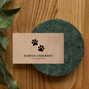 Tarjeta De Visita Kraft Moderno Beauty Simple Pet Care Profesional