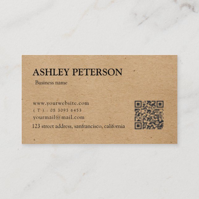 Tarjeta De Visita Kraft paper custom logo thank you  business card (Reverso)