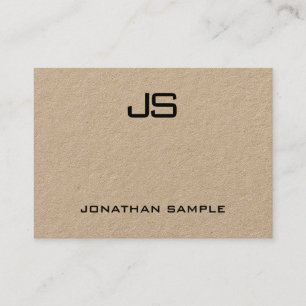 Tarjeta De Visita Kraft Paper Monograma profesional moderno Elegante