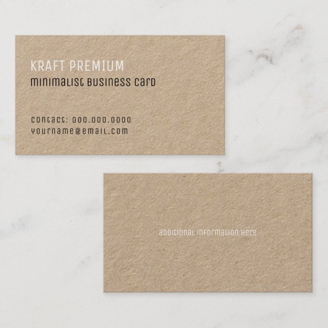 Tarjeta De Visita kraft premium minimalista elegante profesional (Anverso / Reverso)