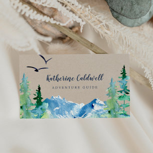 Tarjeta De Visita Kraft Rocky Mountain Adventure Guide Business Card