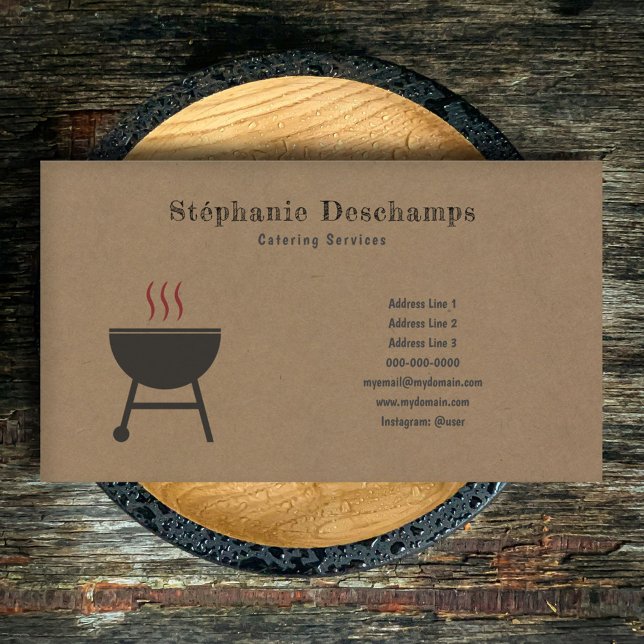 Tarjeta de visita Kraft & Rustic BBQ (Kraft & Rustic BBQ Business Card)