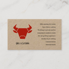 Tarjeta De Visita Kraft Rustic Vintage Logo Catering Business Card