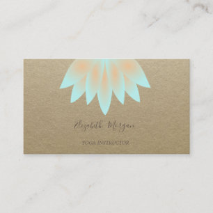 Tarjeta De Visita Kraft Rústico, Lotus,Instructor de yoga