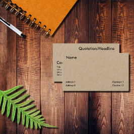 Tarjeta De Visita Kraft rústico - minimalista