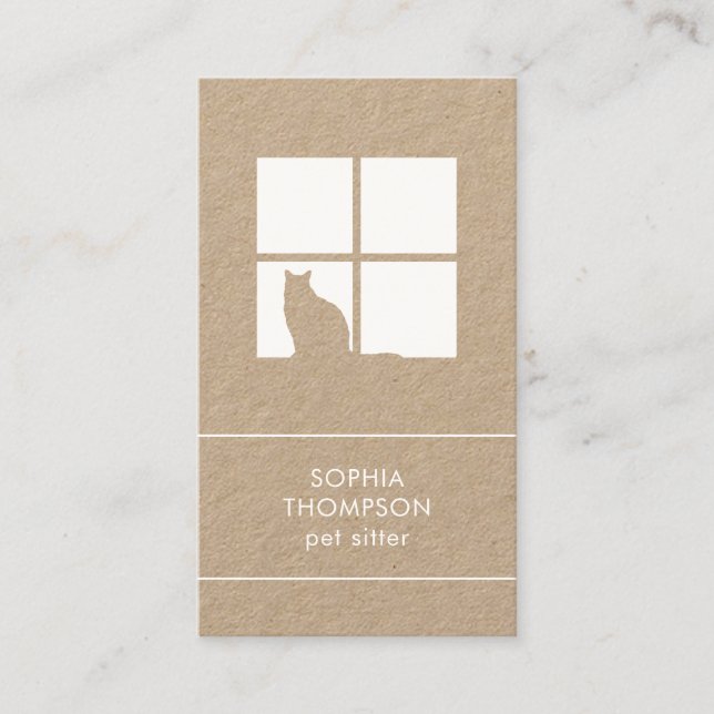 Tarjeta De Visita Kraft vertical único de los servicios de montaje d (Anverso)