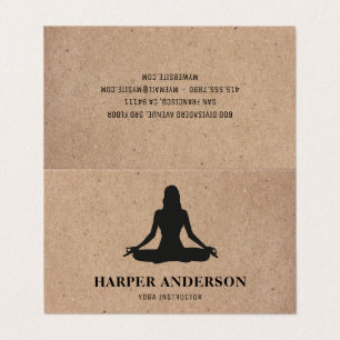 Tarjeta De Visita Kraft Yoga Instructor Profesional Logo Business 