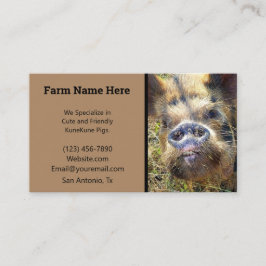 Tarjeta De Visita Kune Kune Pig Breeder