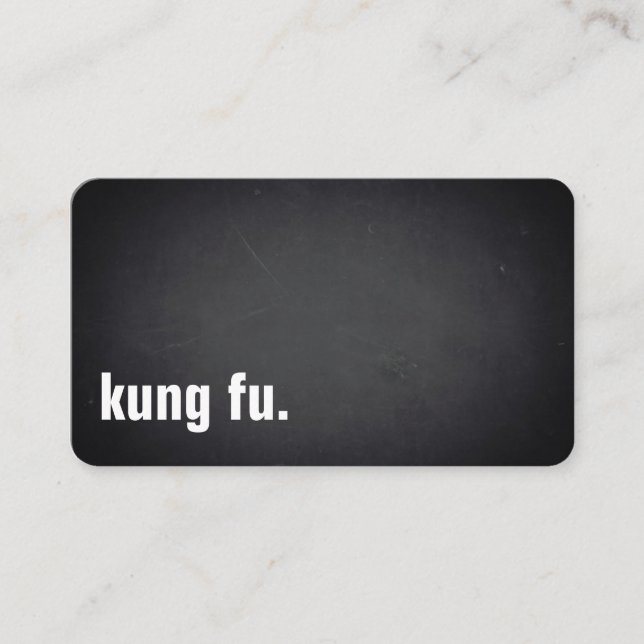 Tarjeta De Visita kung fu. Modern Minimalist Blackboard Professional (Anverso)