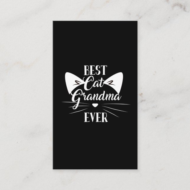 Tarjeta De Visita La abuela del mejor gato es una abuela divertida (Anverso)