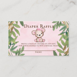 Tarjeta De Visita La acuarela del chica Teddy Bear Diaper Raffle
