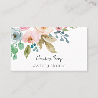 Tarjeta De Visita La acuarela florece elegante femenino