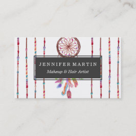 Tarjeta De Visita La acuarela pintada a mano Dreamcatcher gotea la