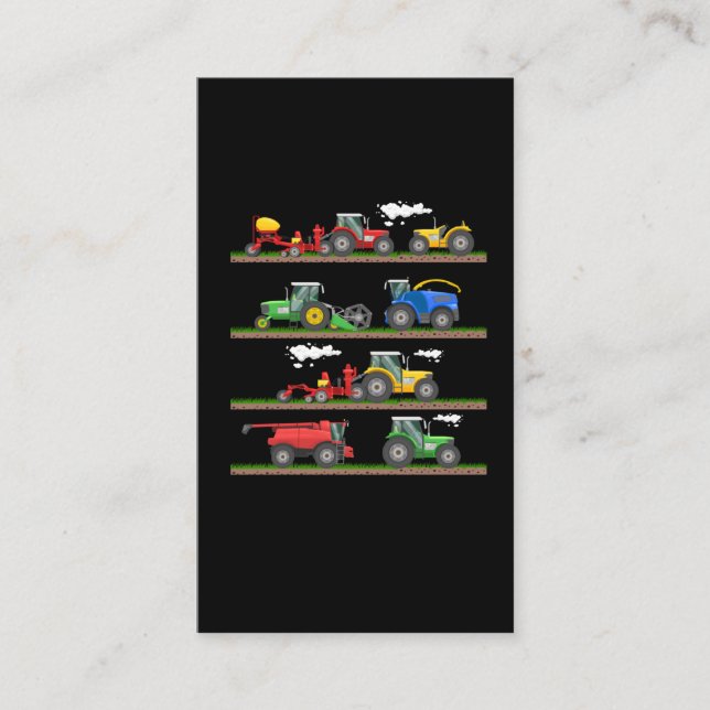 Tarjeta De Visita La agricultura de tractores combina la agricultura (Anverso)