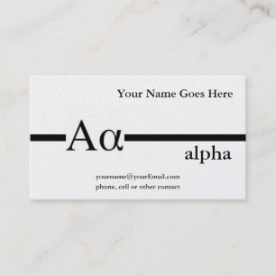 Tarjeta De Visita La alfa griega de la letra crea para requisitos