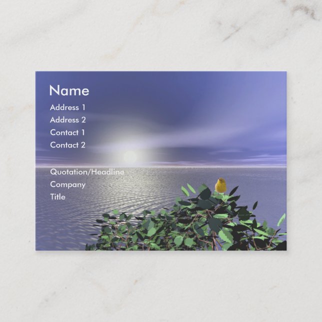 Tarjeta De Visita La alta opinión del pájaro (Anverso)