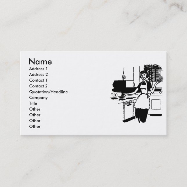 Tarjeta De Visita La ama de casa de los años 50 (Anverso)