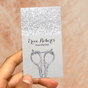 Tarjeta De Visita La antigüedad del estilista Scissor el salón de