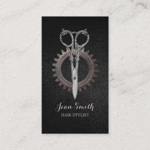 Tarjeta De Visita La antigüedad del vintage del estilista Scissor al