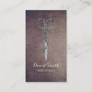 Tarjeta De Visita La antigüedad del vintage Scissor al estilista del