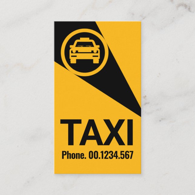 Tarjeta De Visita La Atención En El Servicio De Taxi Amarillo (Anverso)