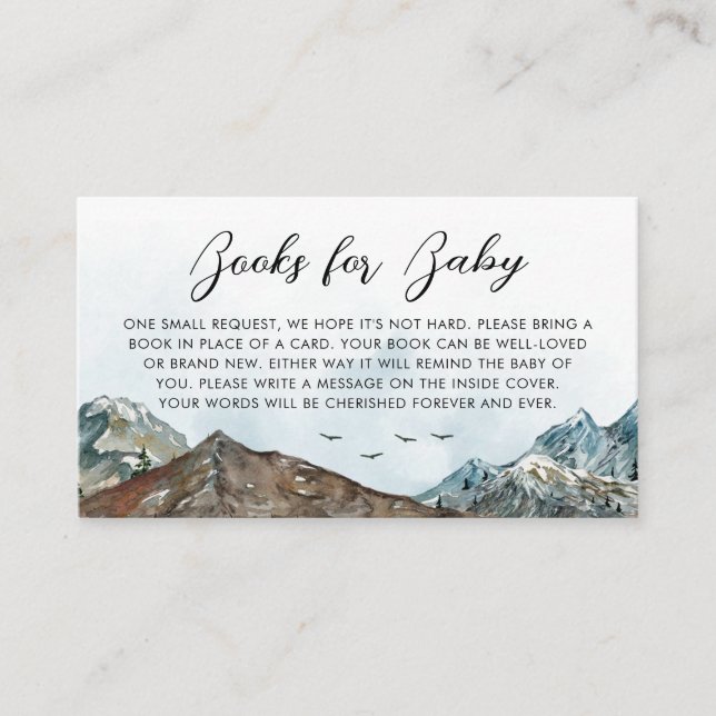 Tarjeta De Visita La aventura espera los libros de Baby Shower para  (Anverso)