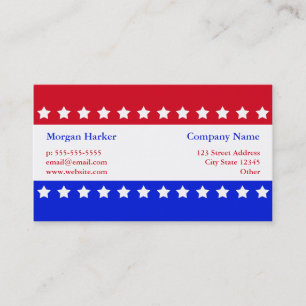 Tarjeta De Visita La bandera americana protagoniza negocio azul