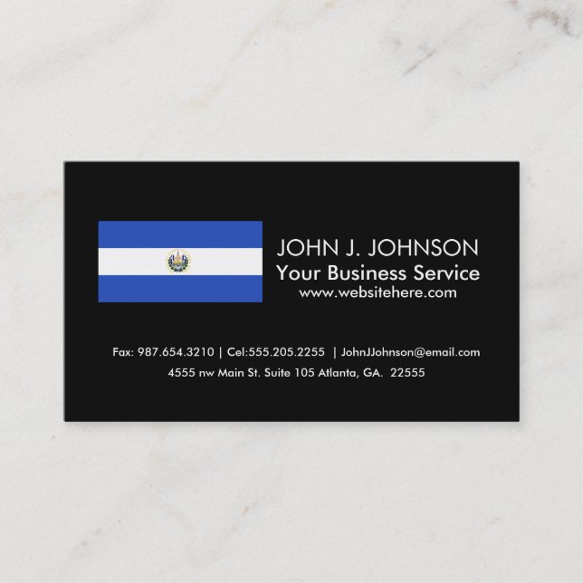 Tarjeta De Visita La bandera de El Salvador (Anverso)