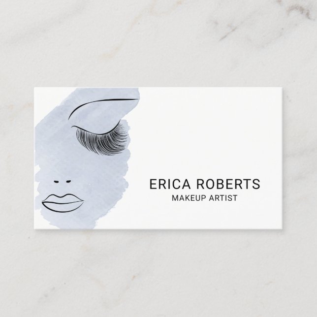 Tarjeta De Visita La belleza azota la acuarela azul clara del (Anverso)