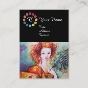 TARJETA DE VISITA LA BELLEZA ROMÁNTICA DE LA MUJER FORMA EL COLOR AR