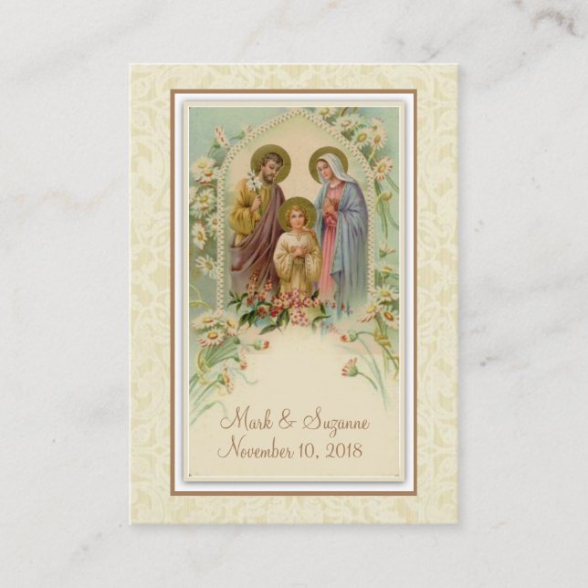 Tarjeta De Visita La boda católica favorece la sagrada carta de la f (Anverso)