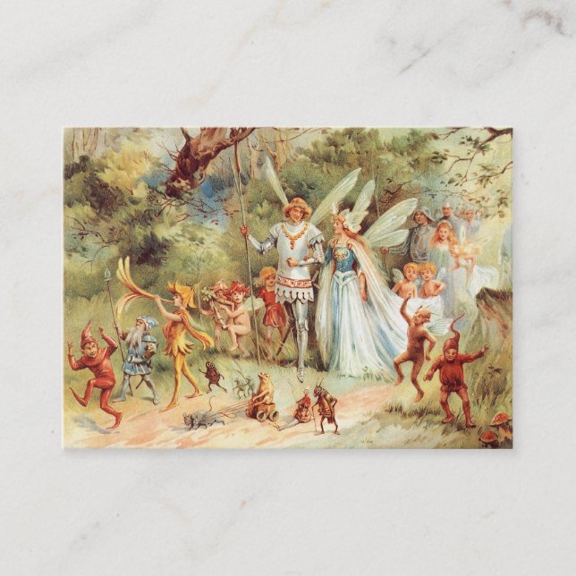 Tarjeta De Visita La boda de Thumbelina en el bosque (Anverso)