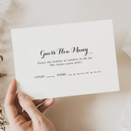 Tarjeta De Visita La caligrafía moderna adivina cuántas cartas de ju